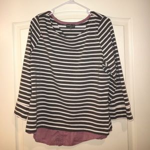 Market & Spruce boatneck faux layered Blouse