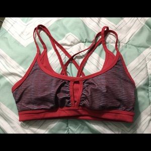 Red sports bra