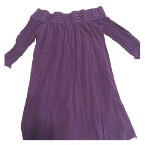 Deep Purple Boho Off-the-shoulder Dress