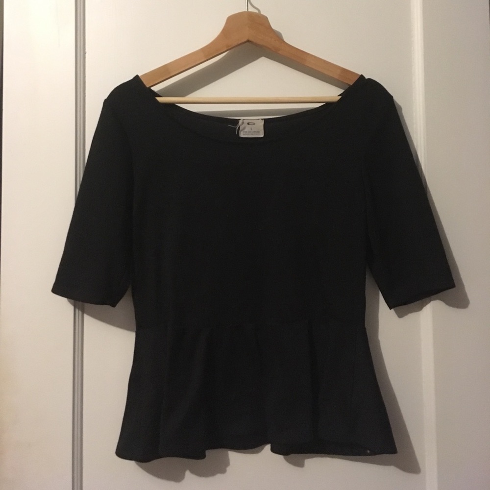 Black peplum top