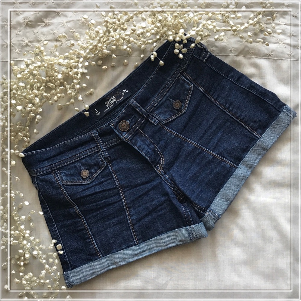 HOLLISTER Denim Shorts Dark Jean Abercrombie
