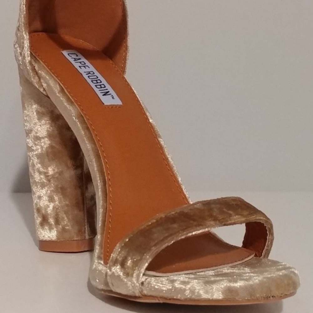 Cape Robbin Ankle Strap Velvet Heels
