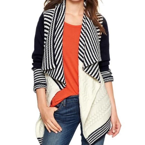 NWT GAP Cable Striped Cardigan - Picture 2 of 8