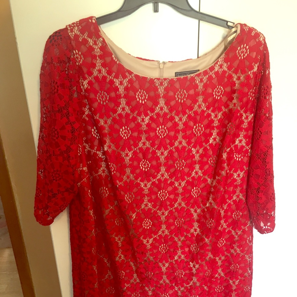 Red and Nude dress
