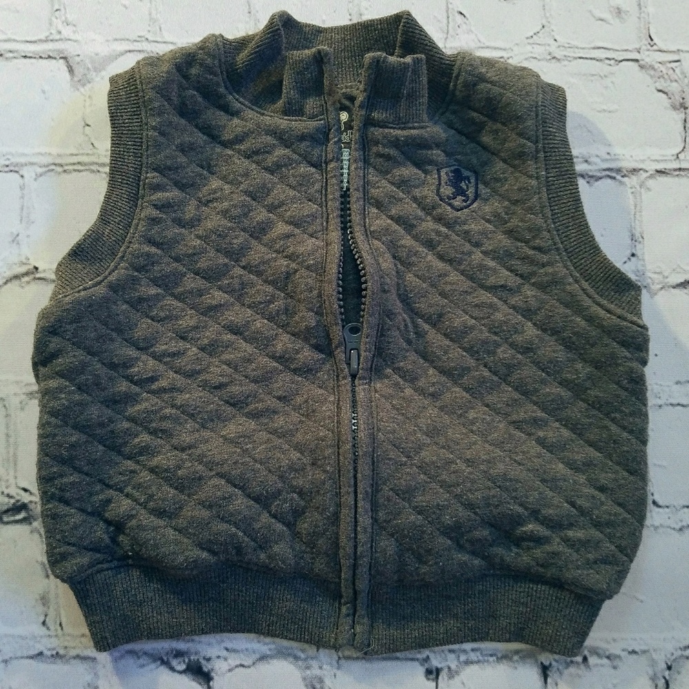 Koala Kids Grey Boys Quilted Vest - Sz 9mo