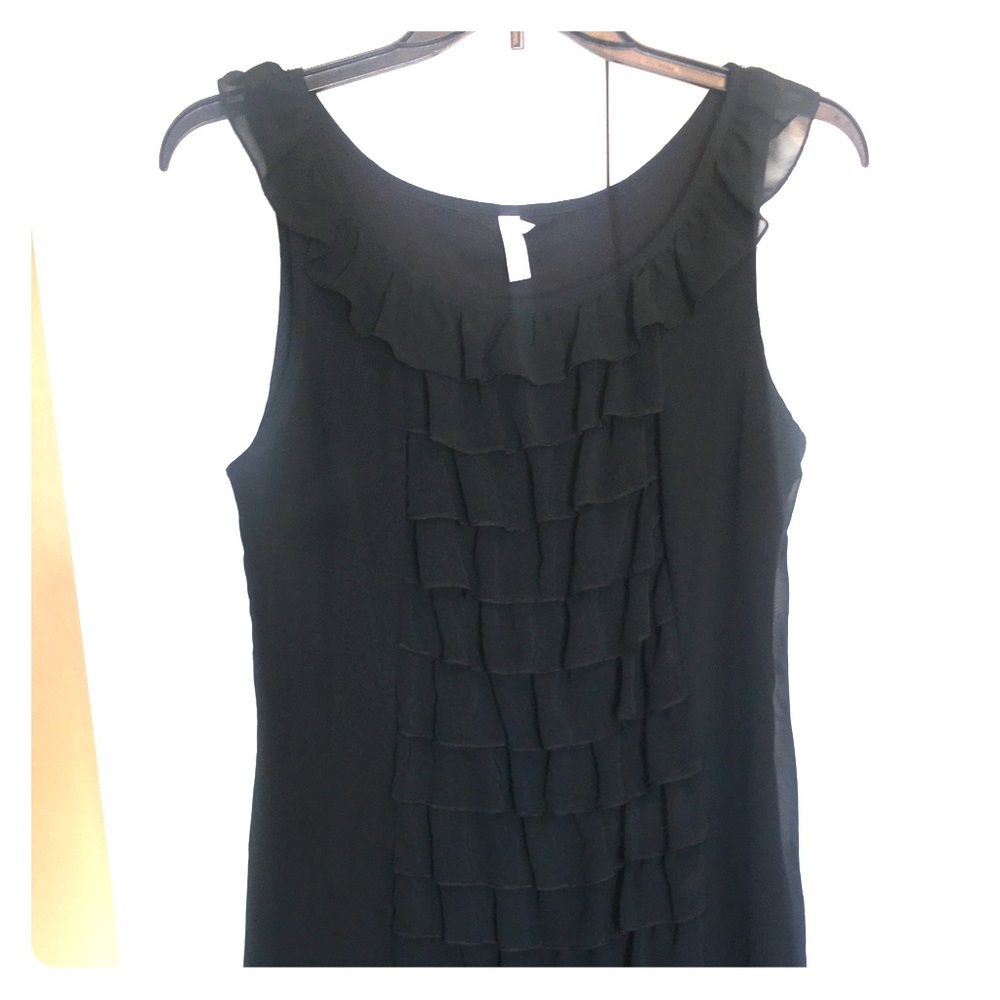 2XL black mini dress with ruffles