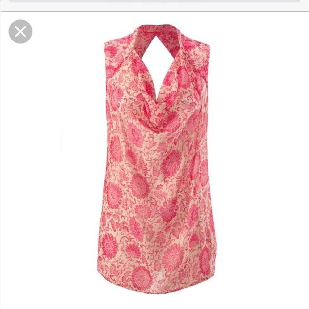 Cabi pink floral blouse