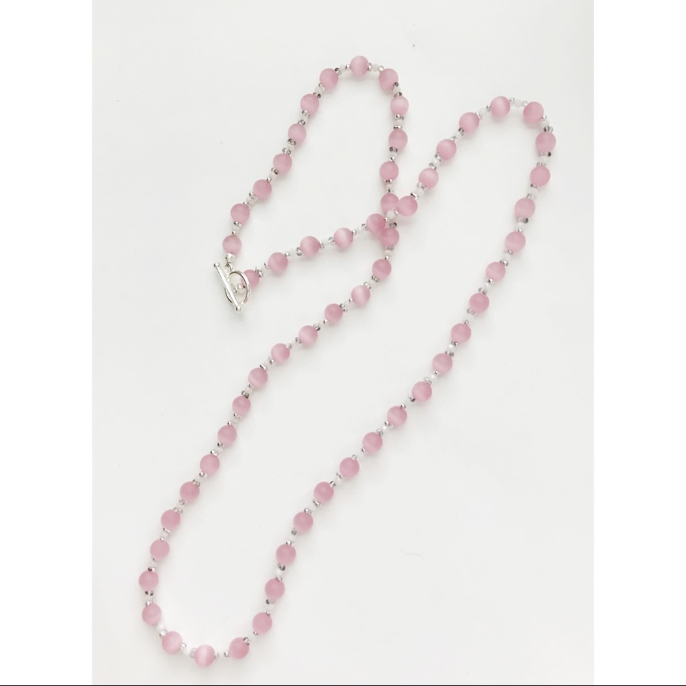 Pink beaded necklace