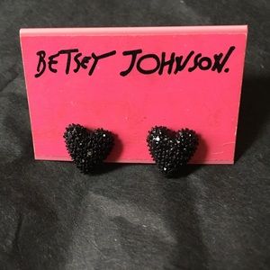Betsy Johnson Black Heart Stud Earrings Betsy Johnson Black Heart Stud Earrings