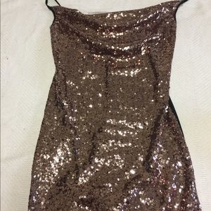 Bronze Sequined party Dress