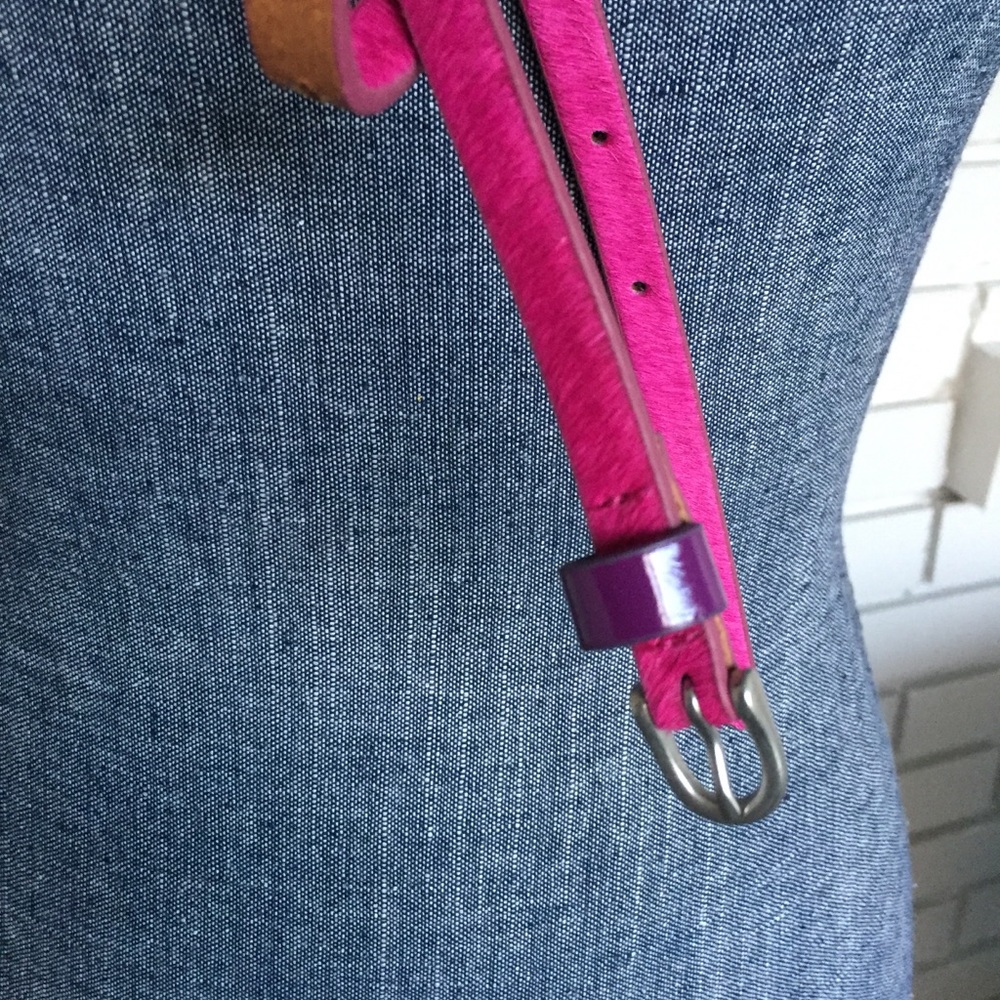LOFT faux fur pink belt - Picture 2 of 2
