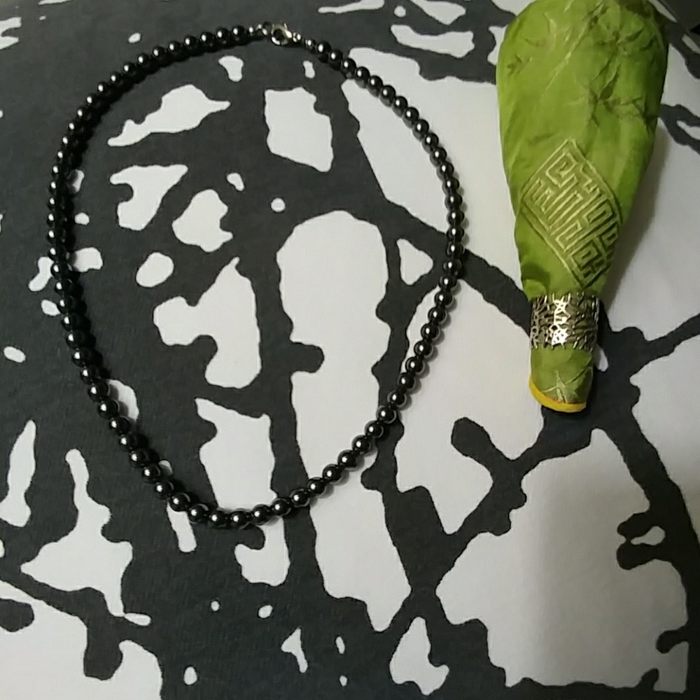 Obsidian Necklace w/ Ring