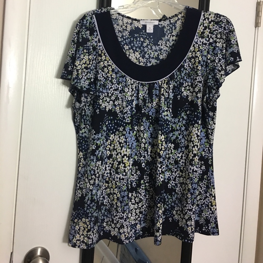 Dress Barn Blue Floral Blouse