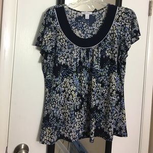 Dress Barn Blue Floral Blouse