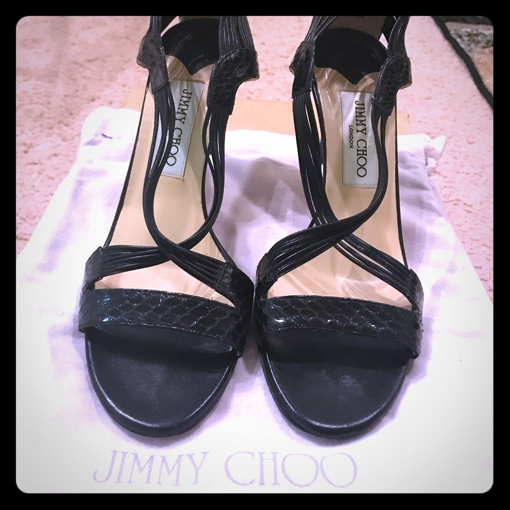 Jimmy Choo Black Sandal Heels