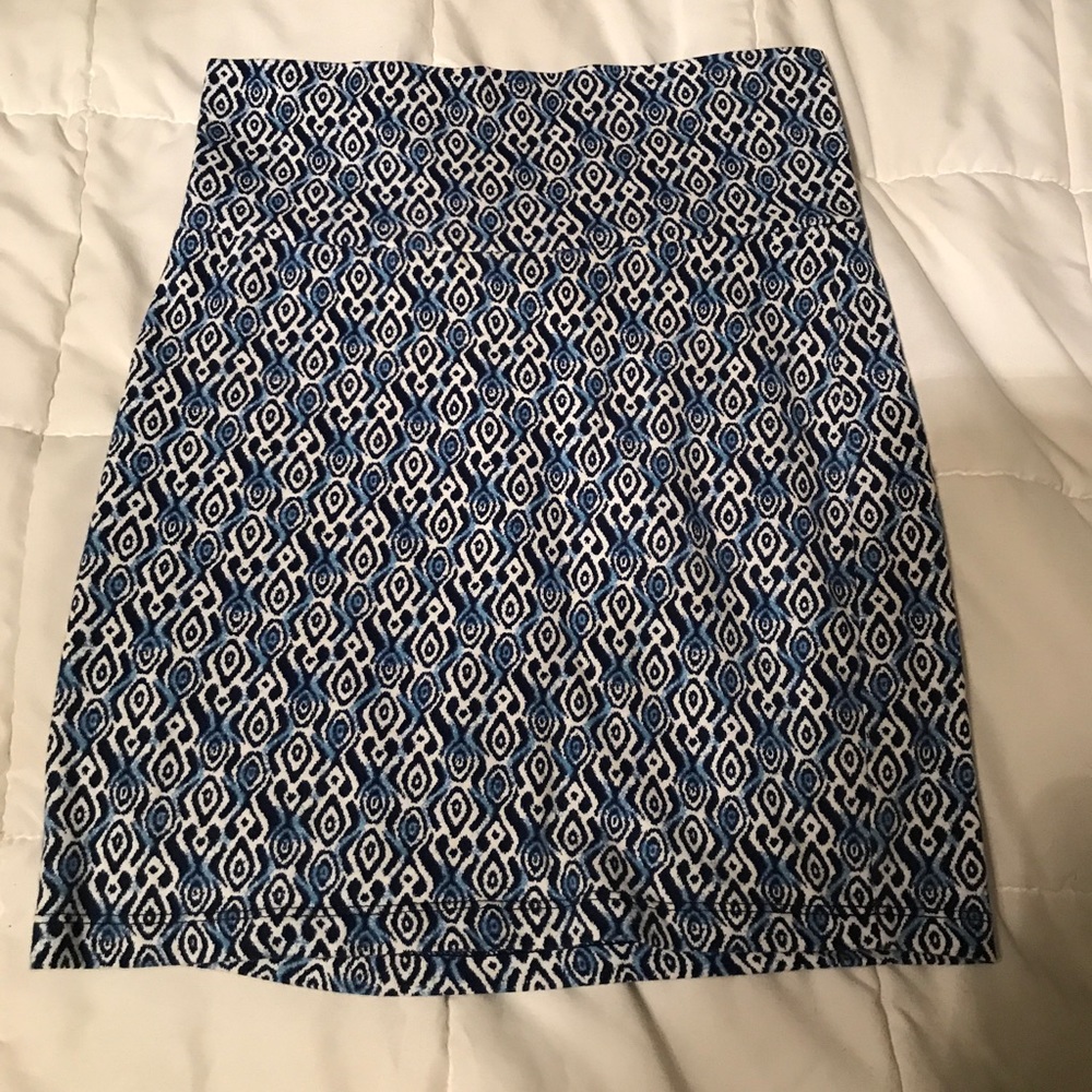 Light and Dark Blue Printed Mini Skirt!