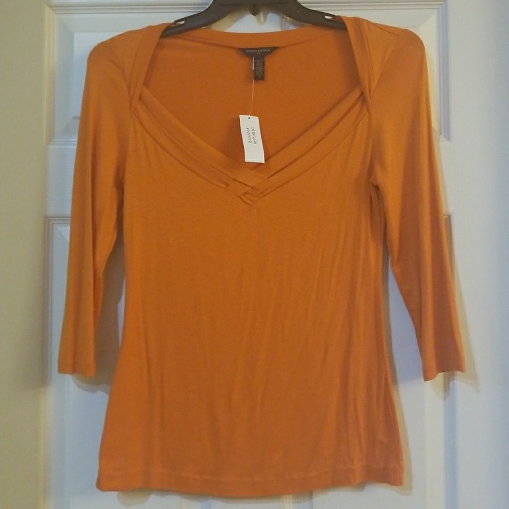 ORANGE 3 QUARTER SLEEVE BLOUSE