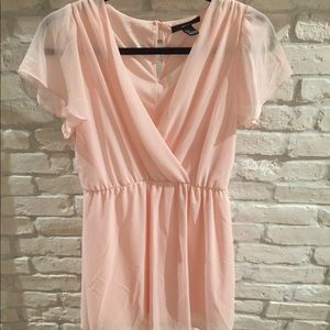 Pink Chiffon Mini Dress (Size S)