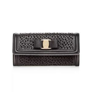 New  blackSalvatore Ferragamo cutout wallet  $675