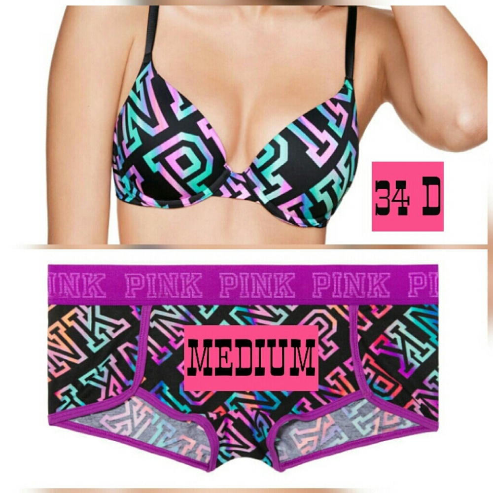 ❤☺NEW 2PC VS PINK [SUPER] PUSH UP BRA & BOYSHORT☺❤