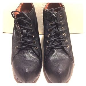 Jeffrey Campbell Black Lace up Platform Booties