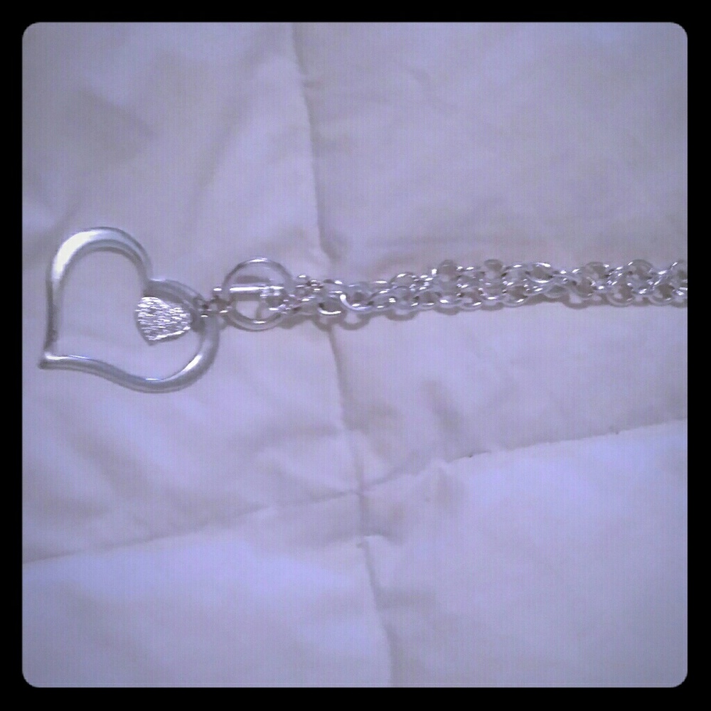 Silver necklace with crystal heart