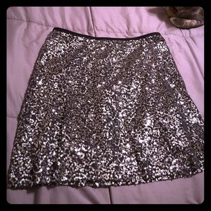 Wet Seal Sequin Mini Skirt - Gray - Size Medium