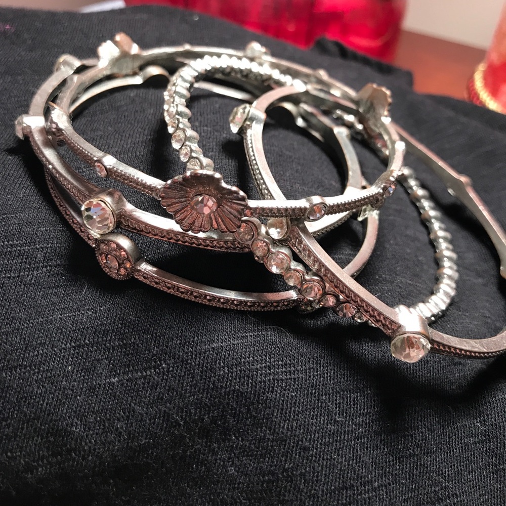 Torrid large silver bangle set