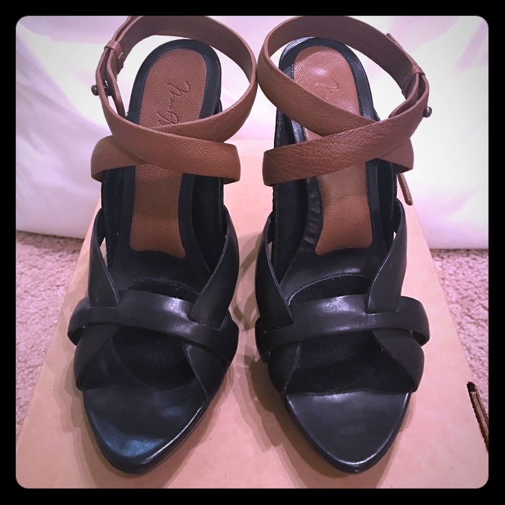 Max Azria Ankle Wrap Sandals
