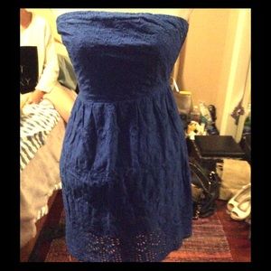 Navy Eyelet dress