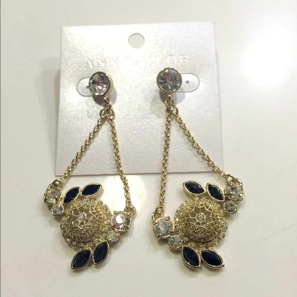 Ann Taylor Gold Filigree Statement Earrings