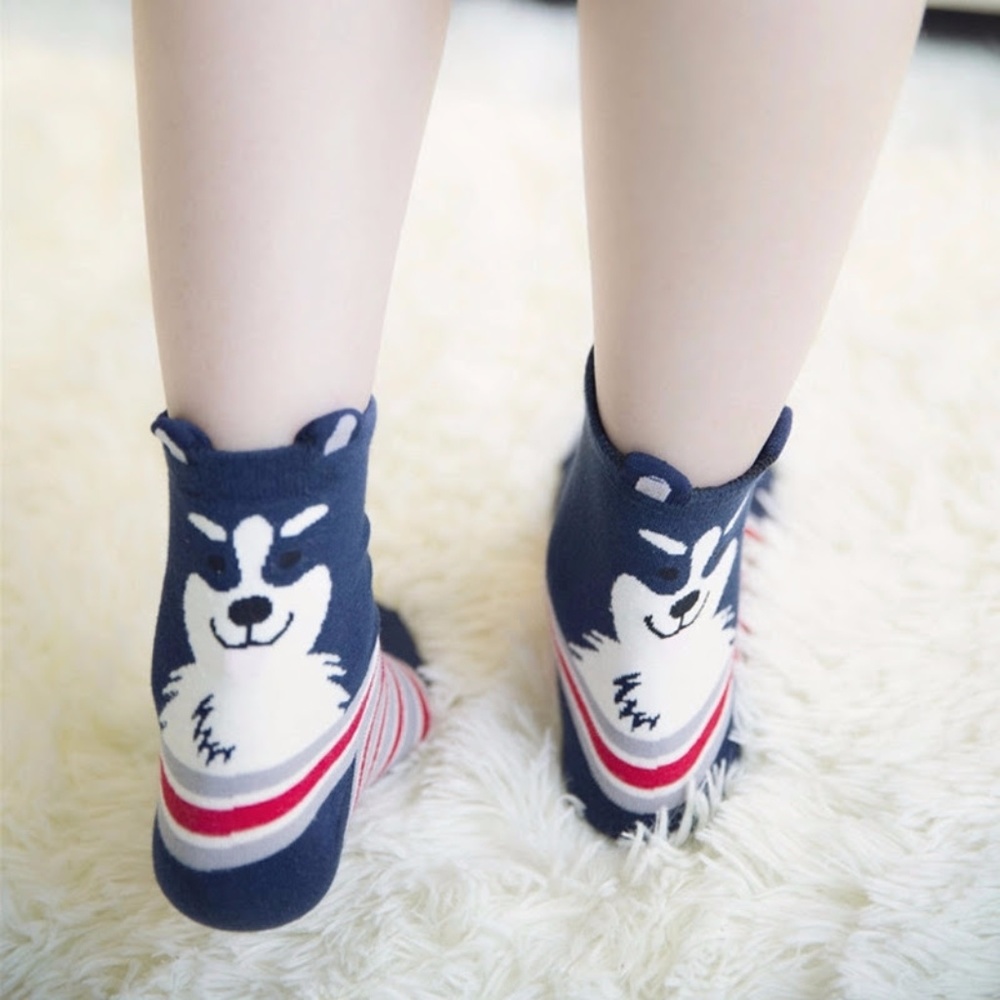 2 PAIRS New Cute Dog Printed Socks *PICK 2* - Picture 2 of 8