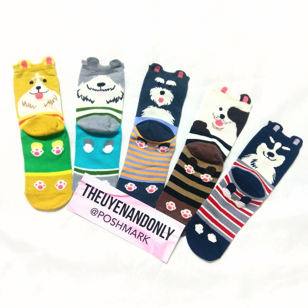 2 PAIRS New Cute Dog Printed Socks *PICK 2*