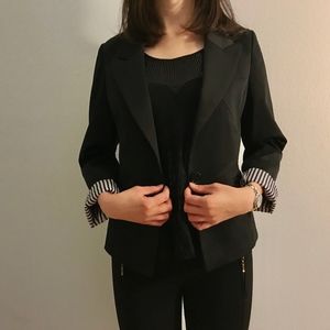 Women Black open-front Jacket