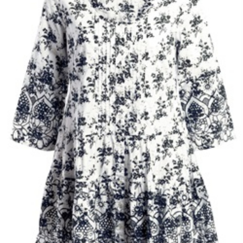 Ellos pintuck dropped waist tunic