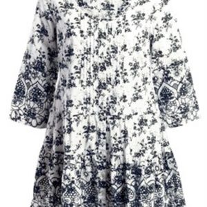 Ellos pintuck dropped waist tunic