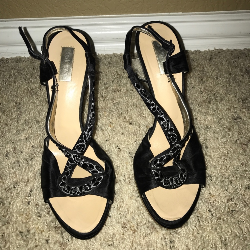 ROBERTO CAVALLI BLACK SANDAL HEELS