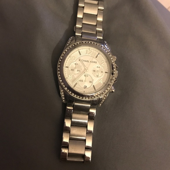 Silver Michael Kors Watch with Rhinestonea main image 4