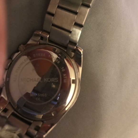 Silver Michael Kors Watch with Rhinestonea