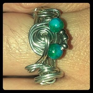 Handmade wirewrapped Boho ring size 8