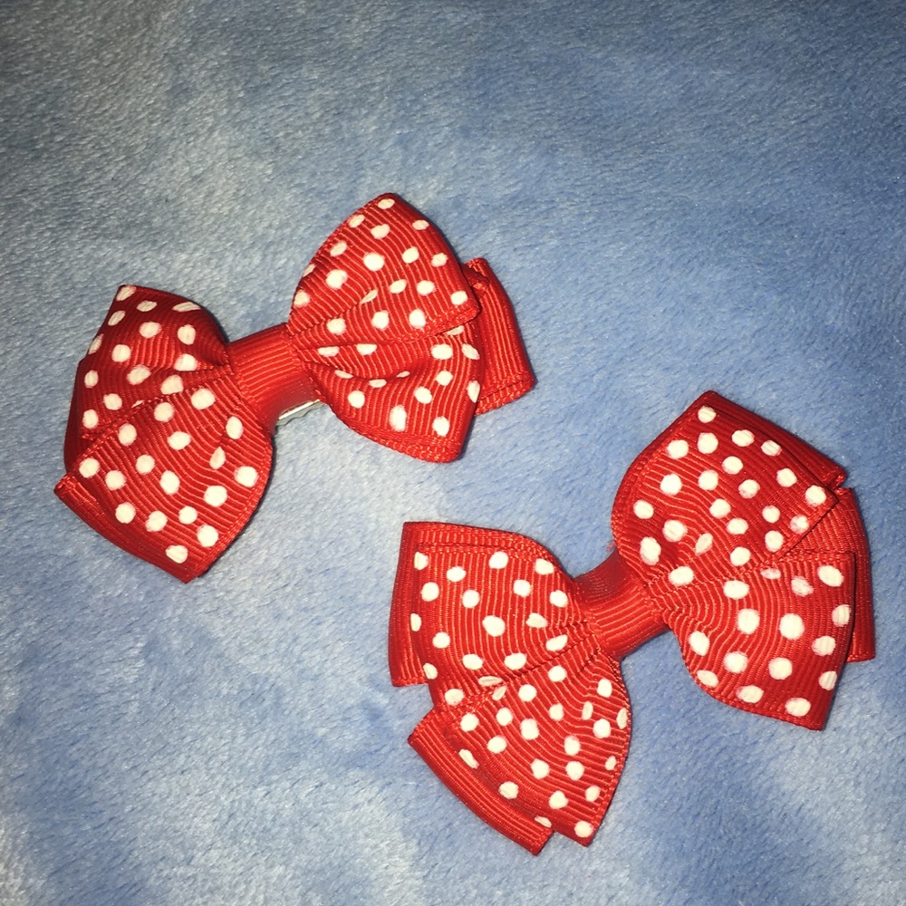 Minnie Mouse Hair Bow Clips