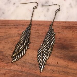 Metal Feather Earrings