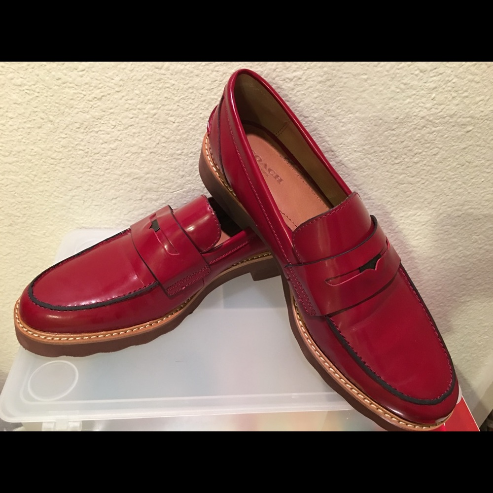 BNWT Burgundy COACH loafers