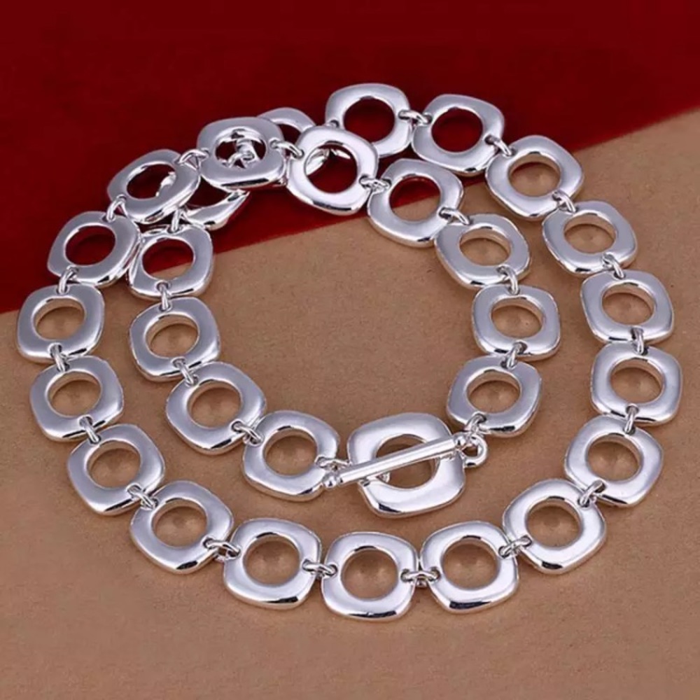 Stunning 925SS large round thick links necklace