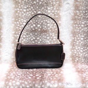 Coach Leather Pochette Black