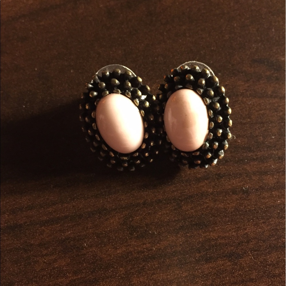 Vintage Earrings - light pink, bronze