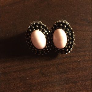 Vintage Earrings - light pink, bronze