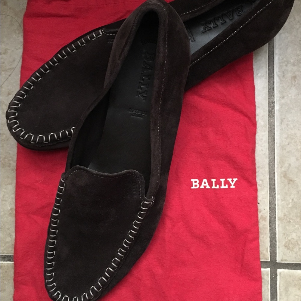 Brown Bally loafers size 11.5