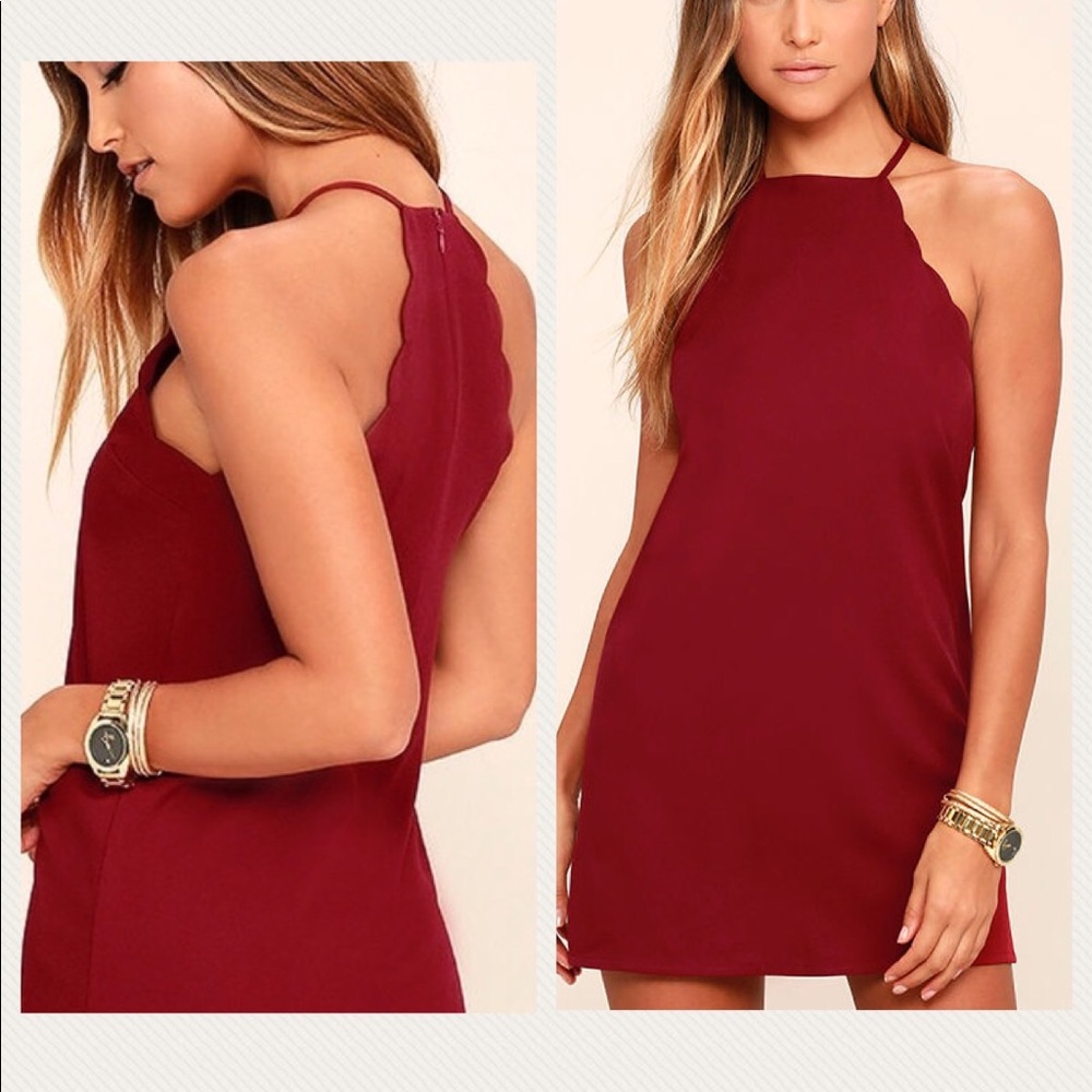 NWT Lulus Endlessly Endearing Wine Red Dress