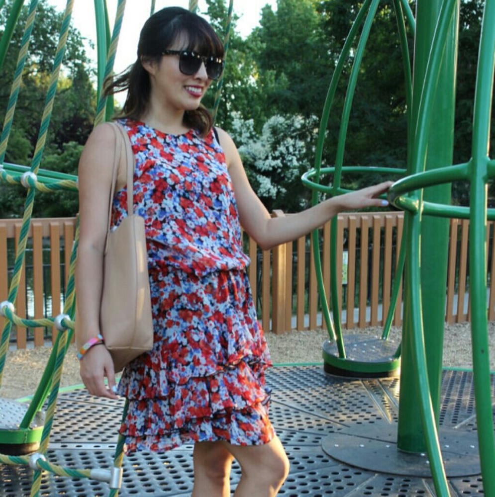 Silky floral dress